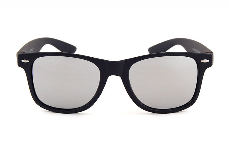 Zwarte Wayfarer met spiegelglas - sunlooper.nl - billede 2