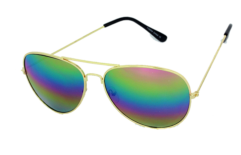 Aviator met regenboog spiegelglas