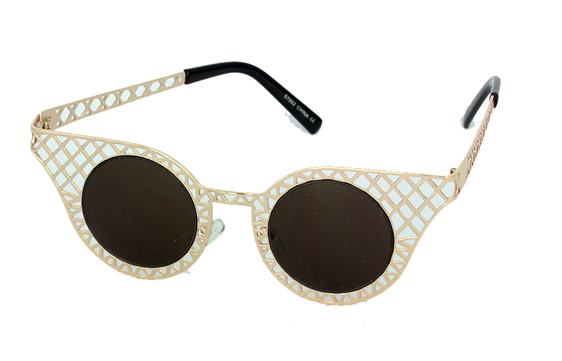 Mooie gele glitter cat eye zonnebril