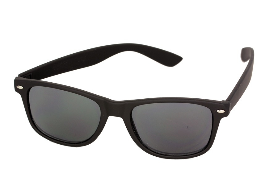 Zwarte wayfarer met mat montuur