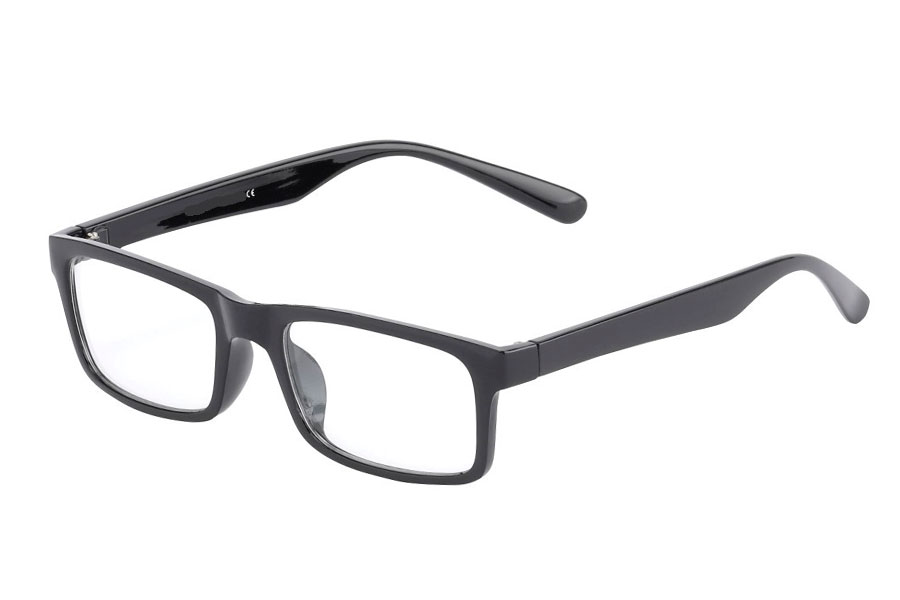 Zwarte bril met helder glas zonder sterkte
