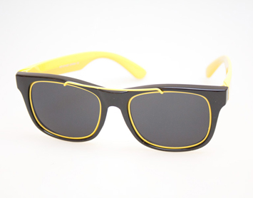 Wayfarer zonnebril met geel metaal