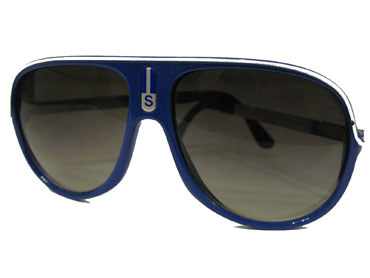 Blauwe aviator zonnebril