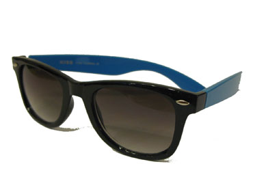 Zwart met blauwe wayfarer