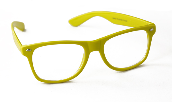 Gele wayfarer bril zonder sterkte