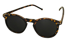 Ronde bruine tortoise (schildpadden) zonnebril met donkere glazen. - Design nr. 3235