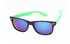 Wayfarer zwart / groen met multicolor glas - Design nr. 274