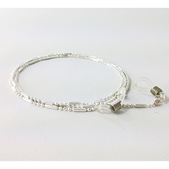 Mooie vrouwelijke brillenketting in zilver. - Design nr. 3166